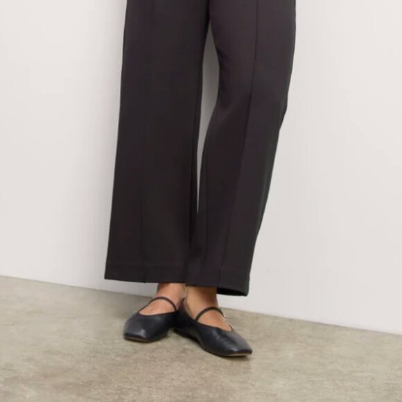 Everlane The Day Black Leather Mary Jane Flat Shoes